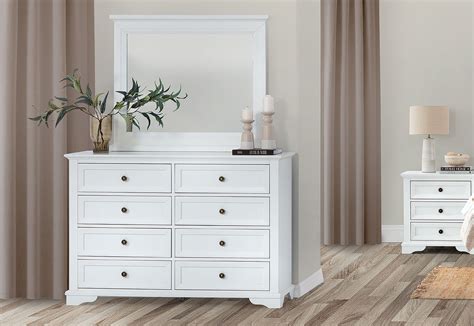 WHITE CHANELLE Dresser with Mirror 